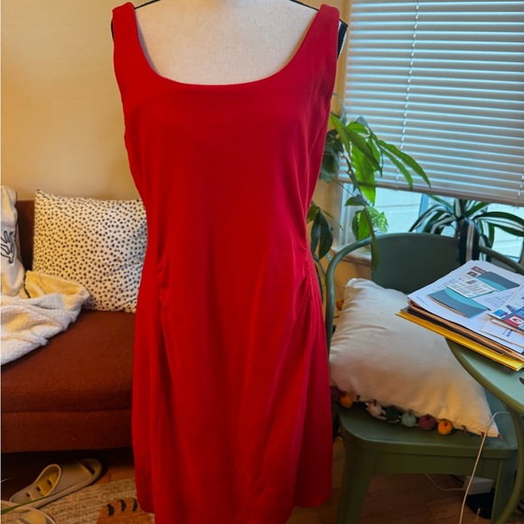 Red Sleeveless Maternity Dress - Picture 1 of 4